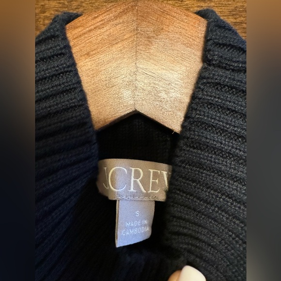 NWOT Cotton-blend short-sleeve turtleneck sweater black color - Picture 4 of 6